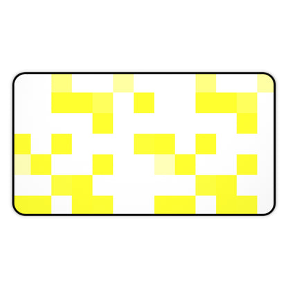 Yellow Pixel Grid - Desk Mat