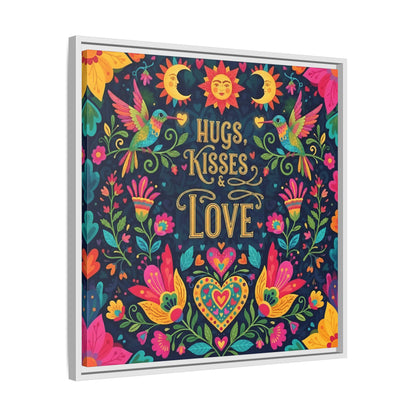 Hugs, Kisses & Love - Framed Canvas