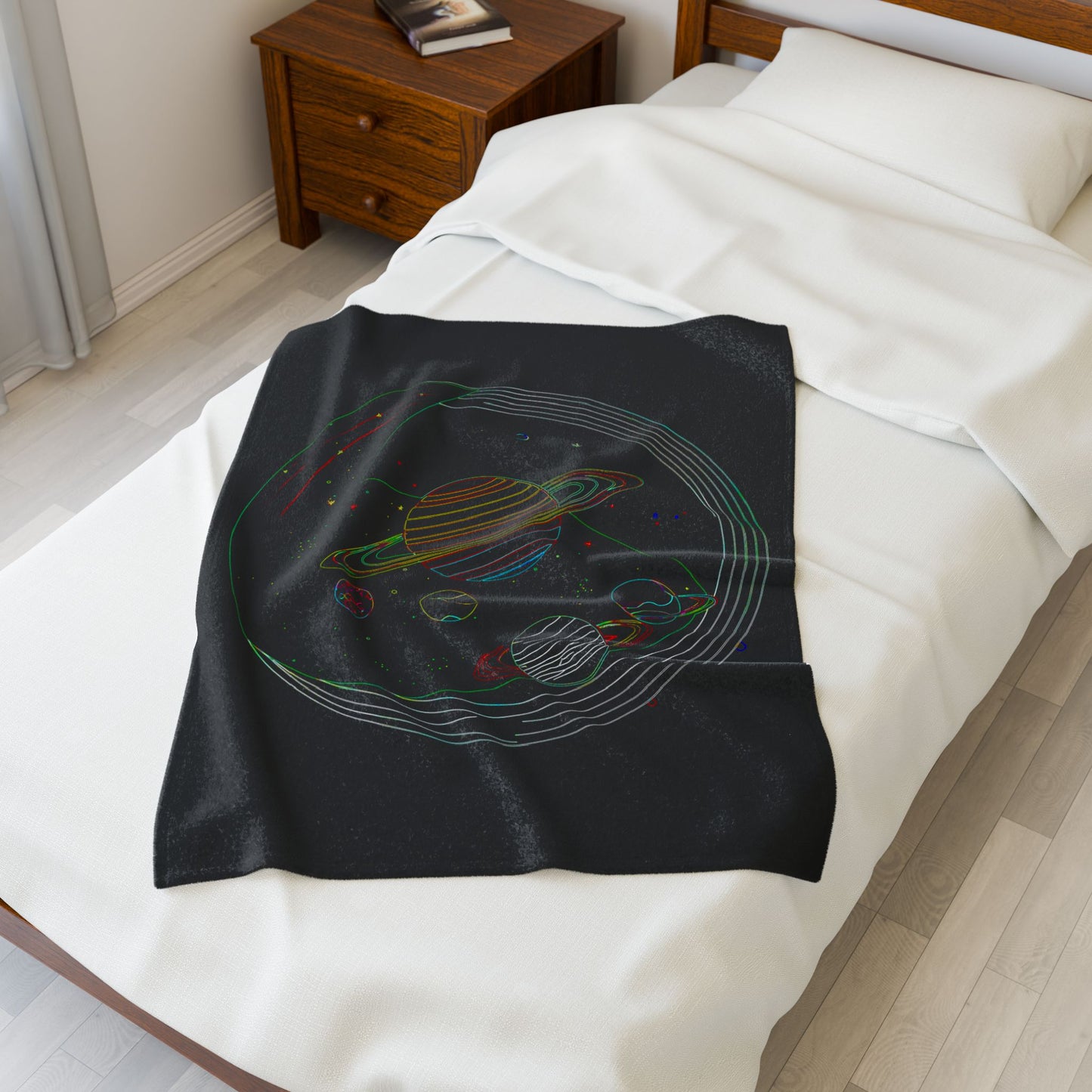 Cosmic Velveteen Plush Blanket - Space-Themed Throw, Cozy Gift for Stargazers, Home Decor, Astronomy Lovers, Birthday Present