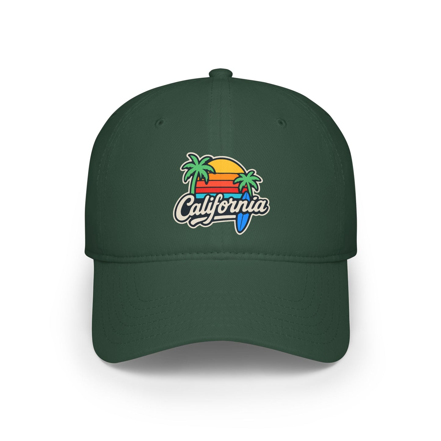 California Sunset Low Profile Baseball Cap, Beach Hat, Summer Accessory, Travel Gear, Vacation Cap, Gift for Him/Her
