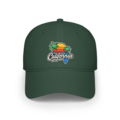 California Sunset Low Profile Baseball Cap, Beach Hat, Summer Accessory, Travel Gear, Vacation Cap, Gift for Him/Her
