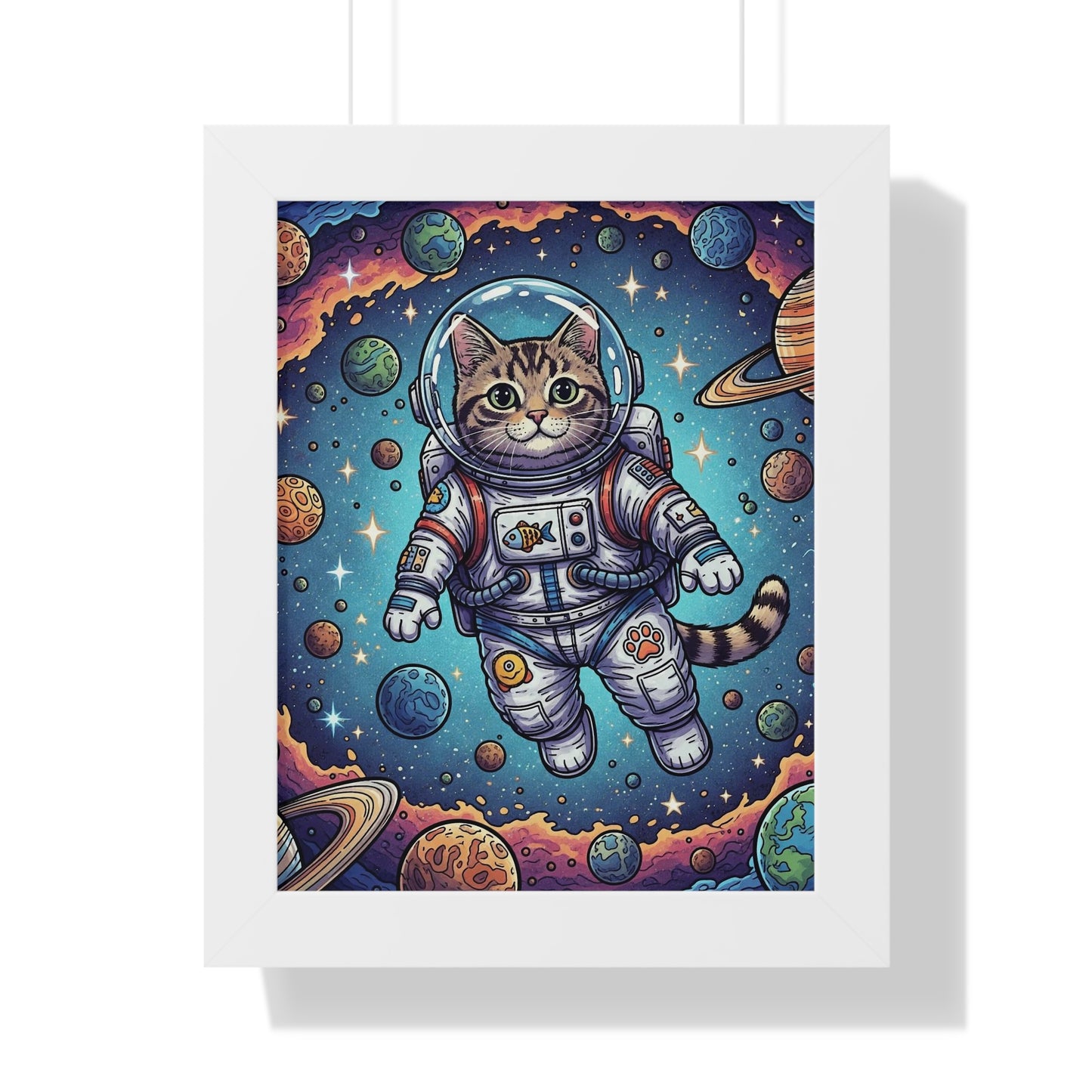 Astronaut Cat - Framed Poster