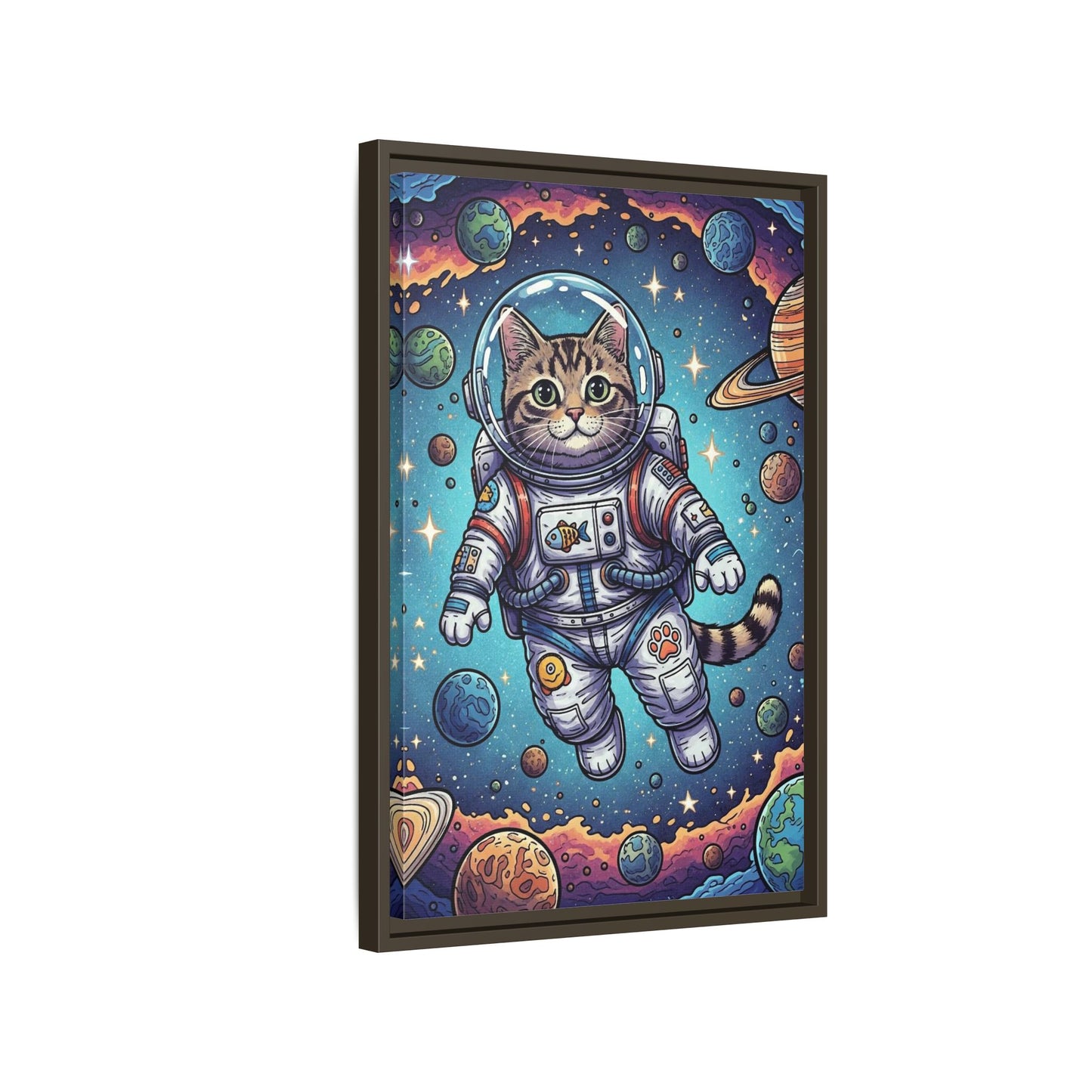 Astronaut Cat - Framed Canvas