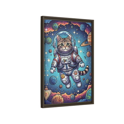 Astronaut Cat - Framed Canvas