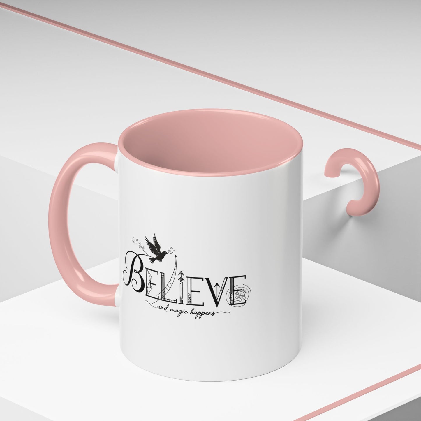 Believe and Magic Happens - Color Accent Mug