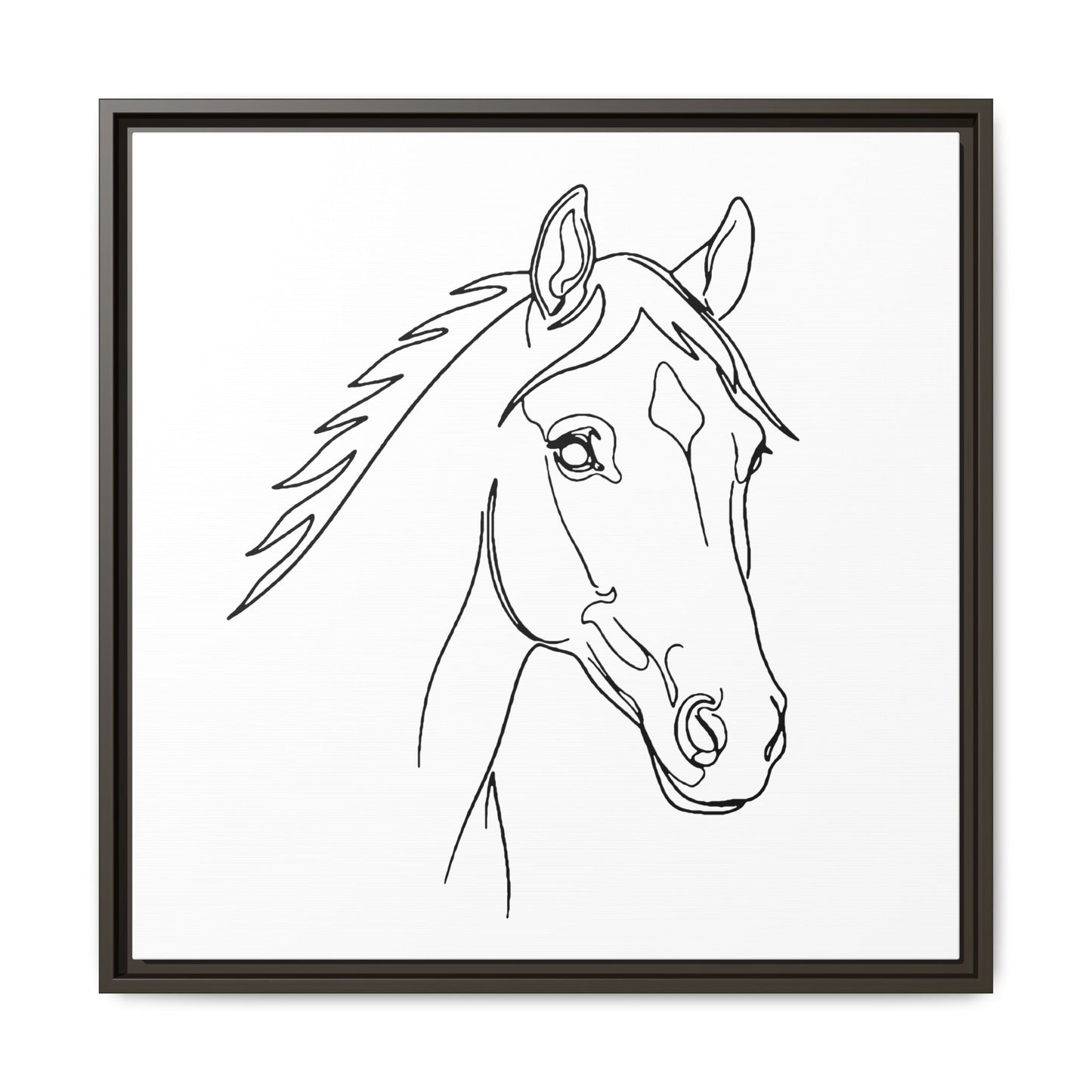 Horse Portrait Sketch - Framed Canvas