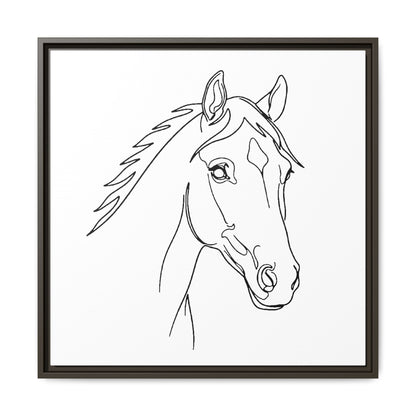 Horse Portrait Sketch - Framed Canvas