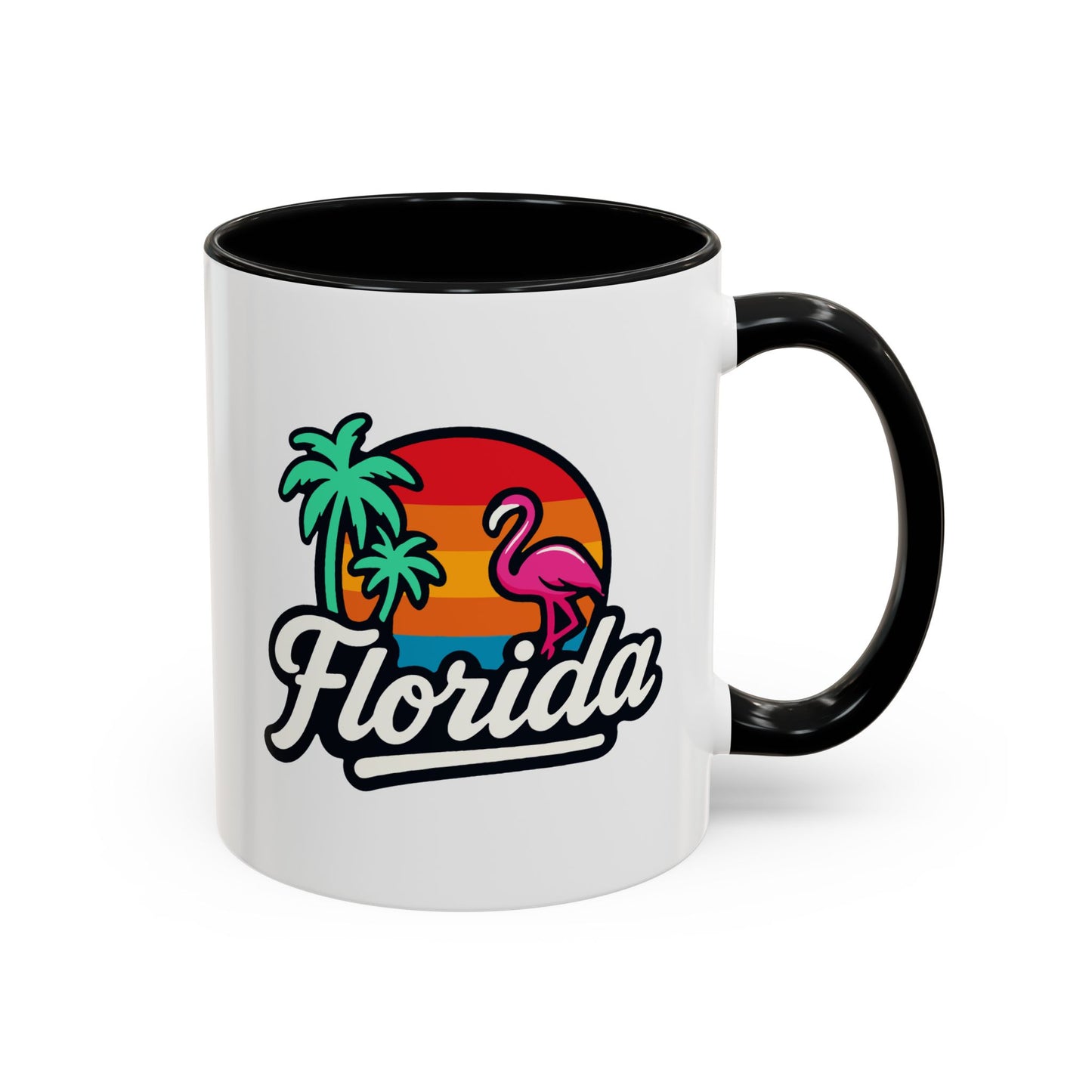 Florida Sunset Palm - Color Accent Mug