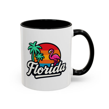 Florida Sunset Palm - Color Accent Mug