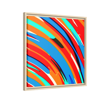 Abstract Rainbow Swirl Arc - Framed Canvas
