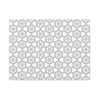 Elegant Geometric Wall Art Canvas, Modern Home Decor, Gray Pattern Stretched Canvas, Minimalist Artwork, Gift for New Home