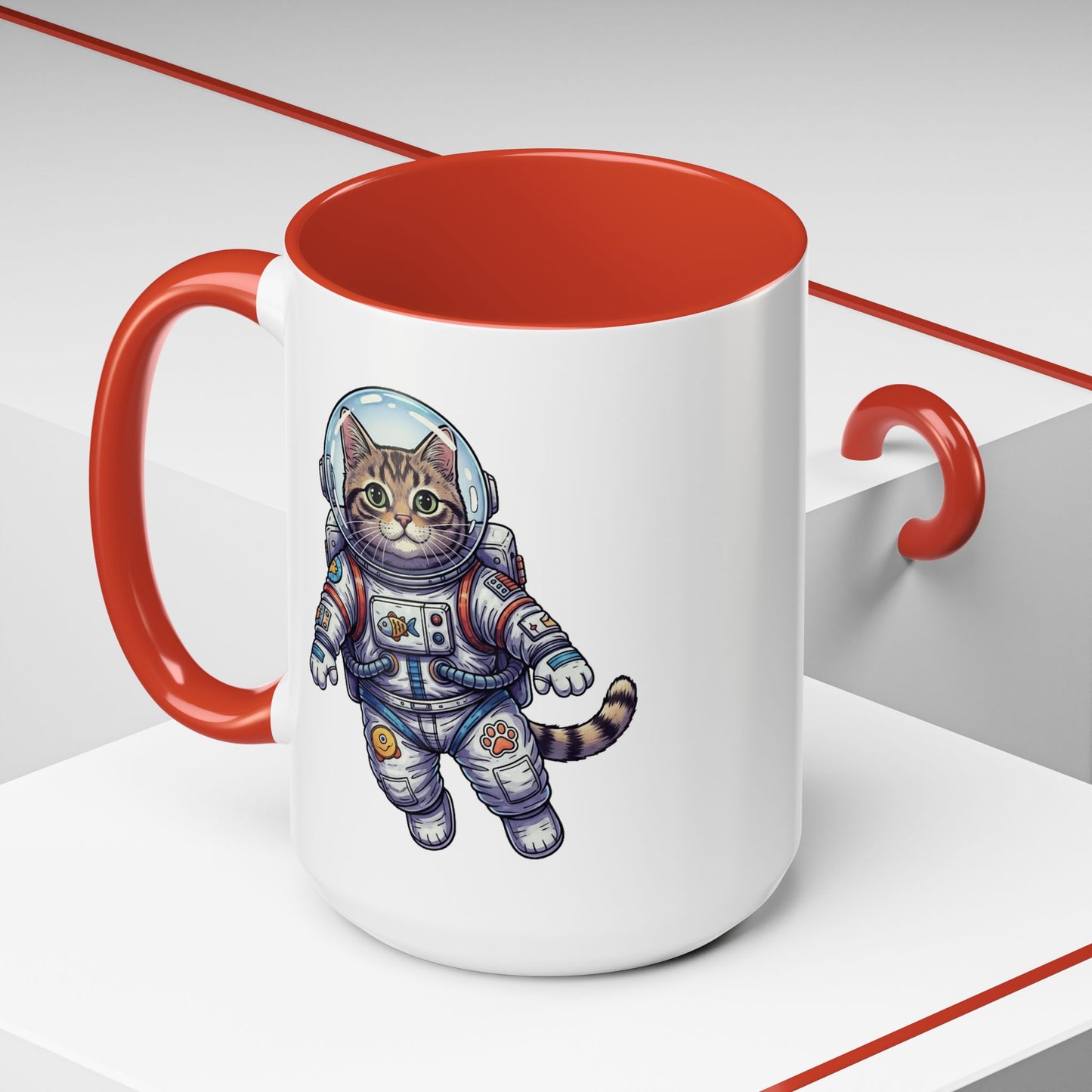 Astronaut Cat - Color Accent Mug