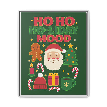 Framed Canvas Art, Festive Holiday, Cheerful Wall Art for Christmas, Santa Decor, Ho Ho Ho Seasonal Gift, Holiday Mood Wall Art