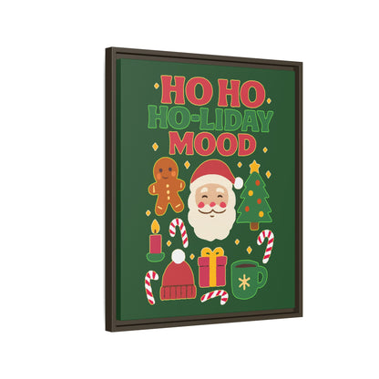 Framed Canvas Art, Festive Holiday, Cheerful Wall Art for Christmas, Santa Decor, Ho Ho Ho Seasonal Gift, Holiday Mood Wall Art