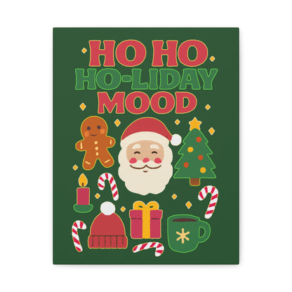 Holiday Canvas Wall Art, Festive Decor for Christmas, Santa and Gingerbread Vibe, Seasonal Home Decoration, Gift for Christmas Lovers