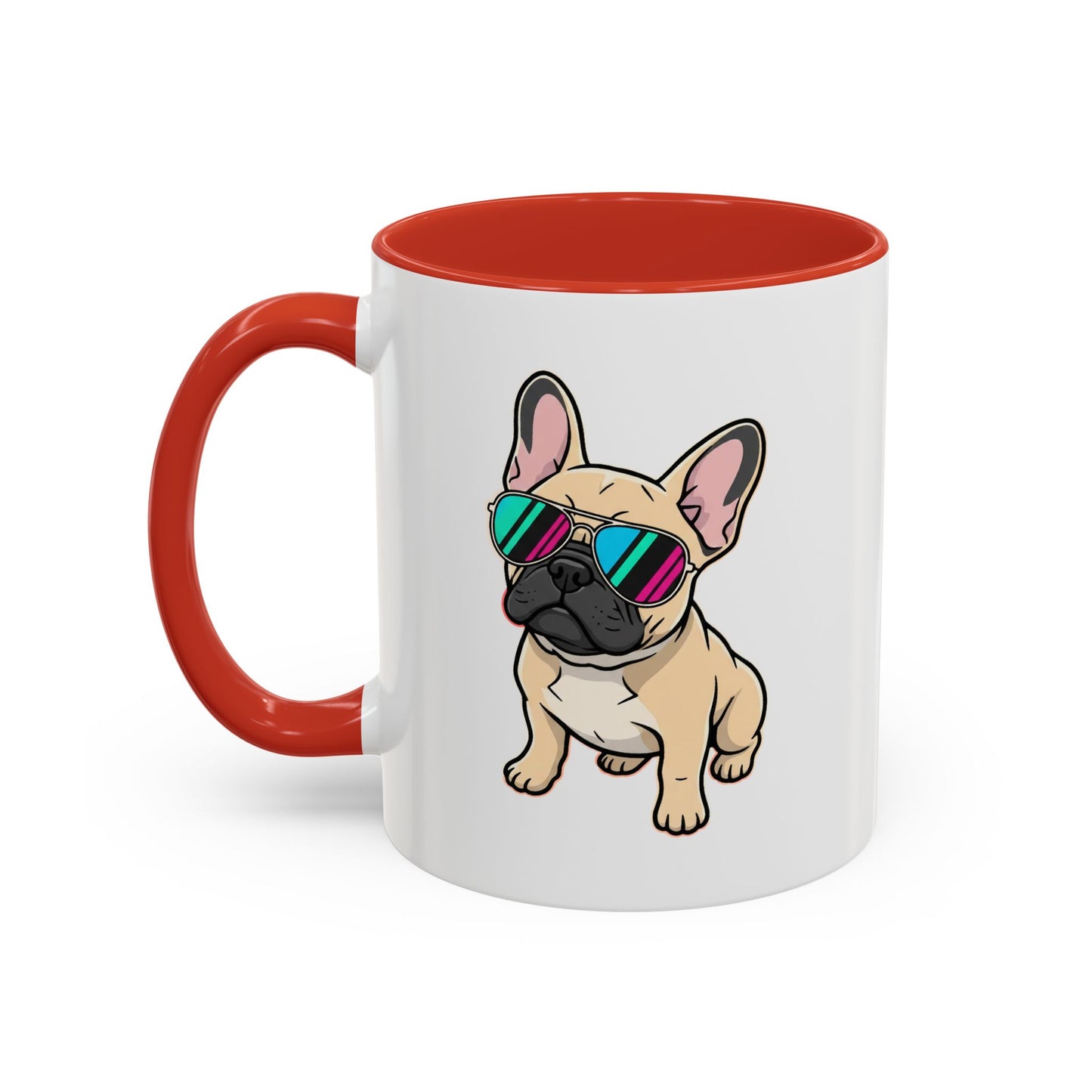 French Bulldog with Sunglasses - Color Accent Mug