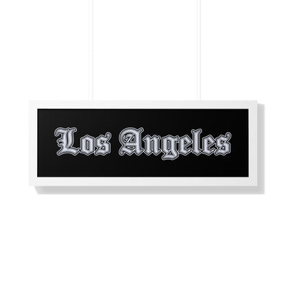 Los Angeles Framed Horizontal Poster, Wall Art, Home Decor, Gift for LA Lovers, Modern Wall Art, Interior Decoration - Silver Edition