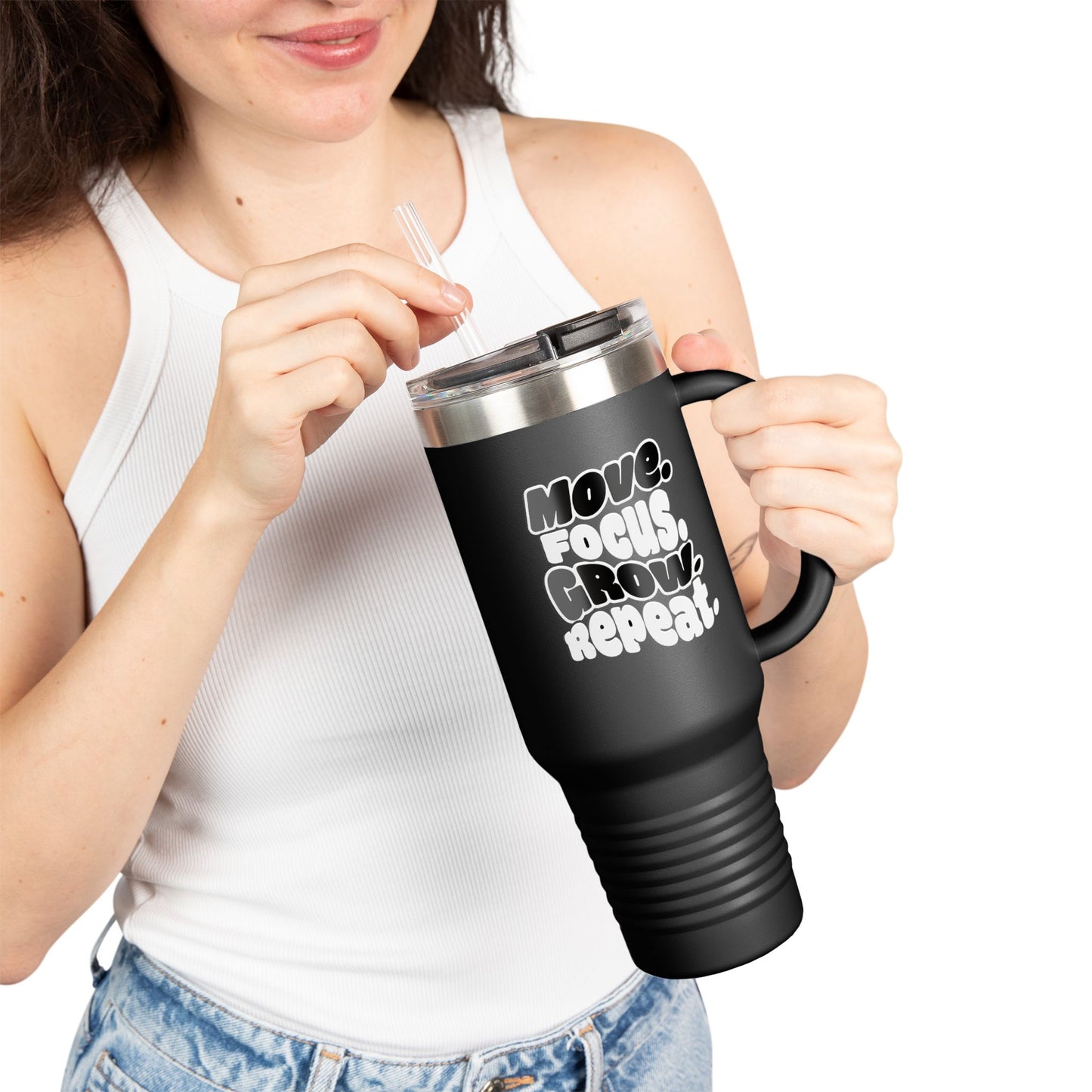 Move. Focus. Grow. Repeat. - Insulated Mug