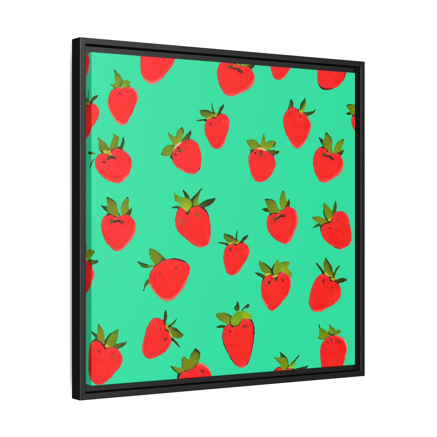 Strawberry Pattern - Framed Canvas