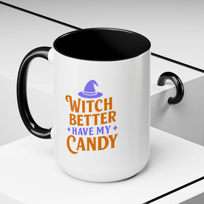 Witch-Themed Coffee Mug, Halloween decor, Gift for witches, Candy lover's mug, Spooky season drinkware, 11oz, 15oz options
