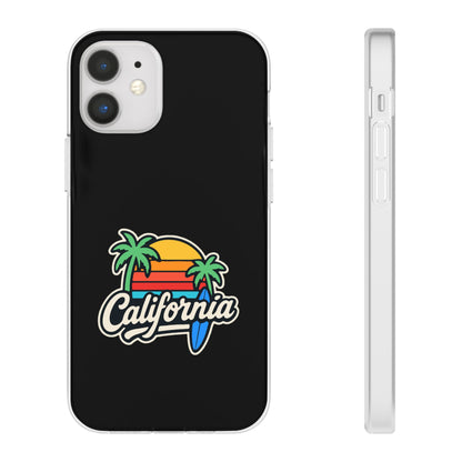 California Sunset Flexi Case, Tropical Phone Cover, Summer Vibe Accessory, Surfer Gift, Personalized Mobile Case