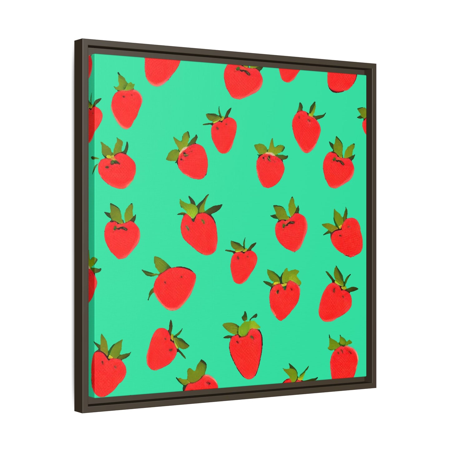 Strawberry Pattern - Framed Canvas