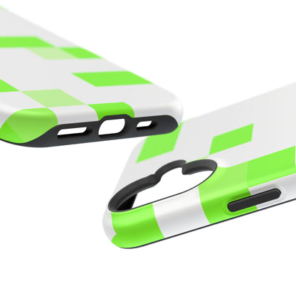 Lime Green Pixel Grid - Magnetic Phone Case