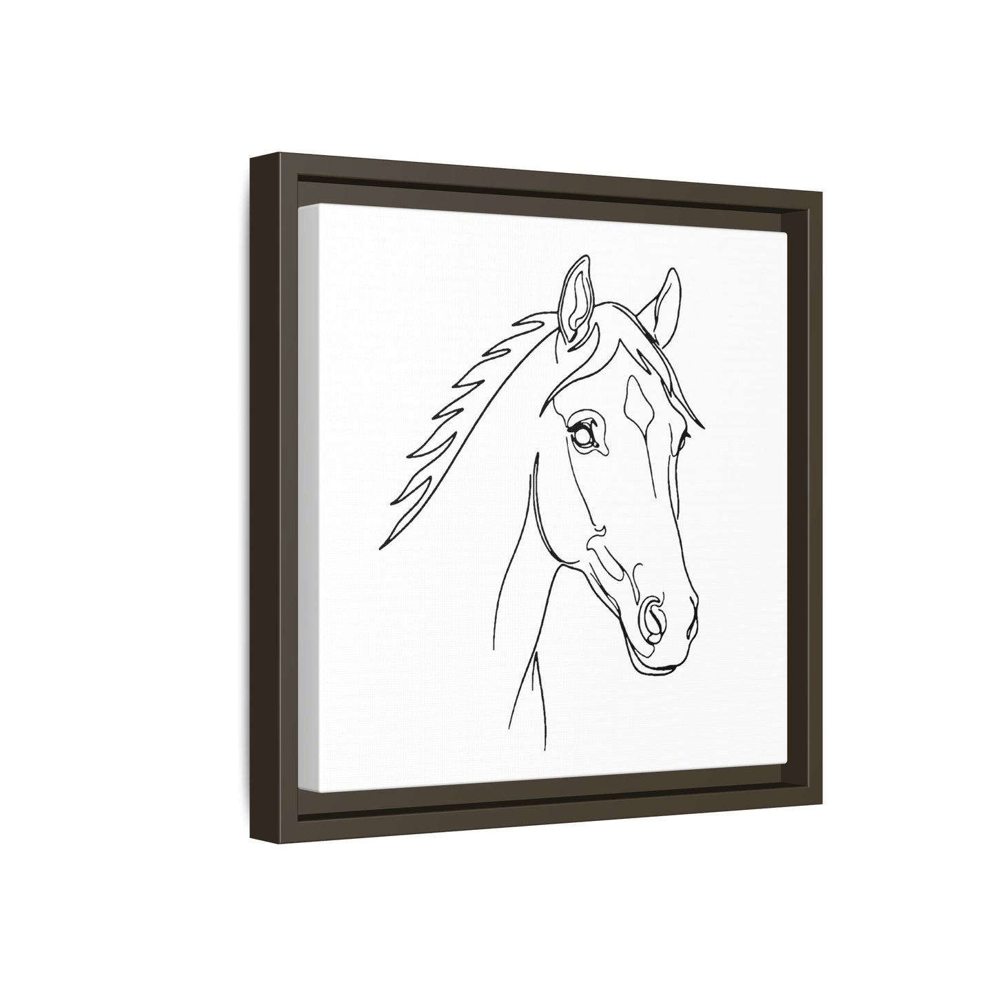 Horse Portrait Sketch - Framed Canvas