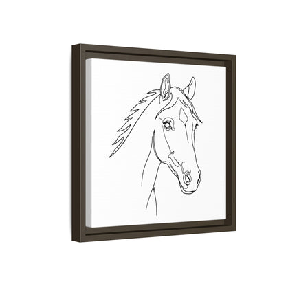 Horse Portrait Sketch - Framed Canvas