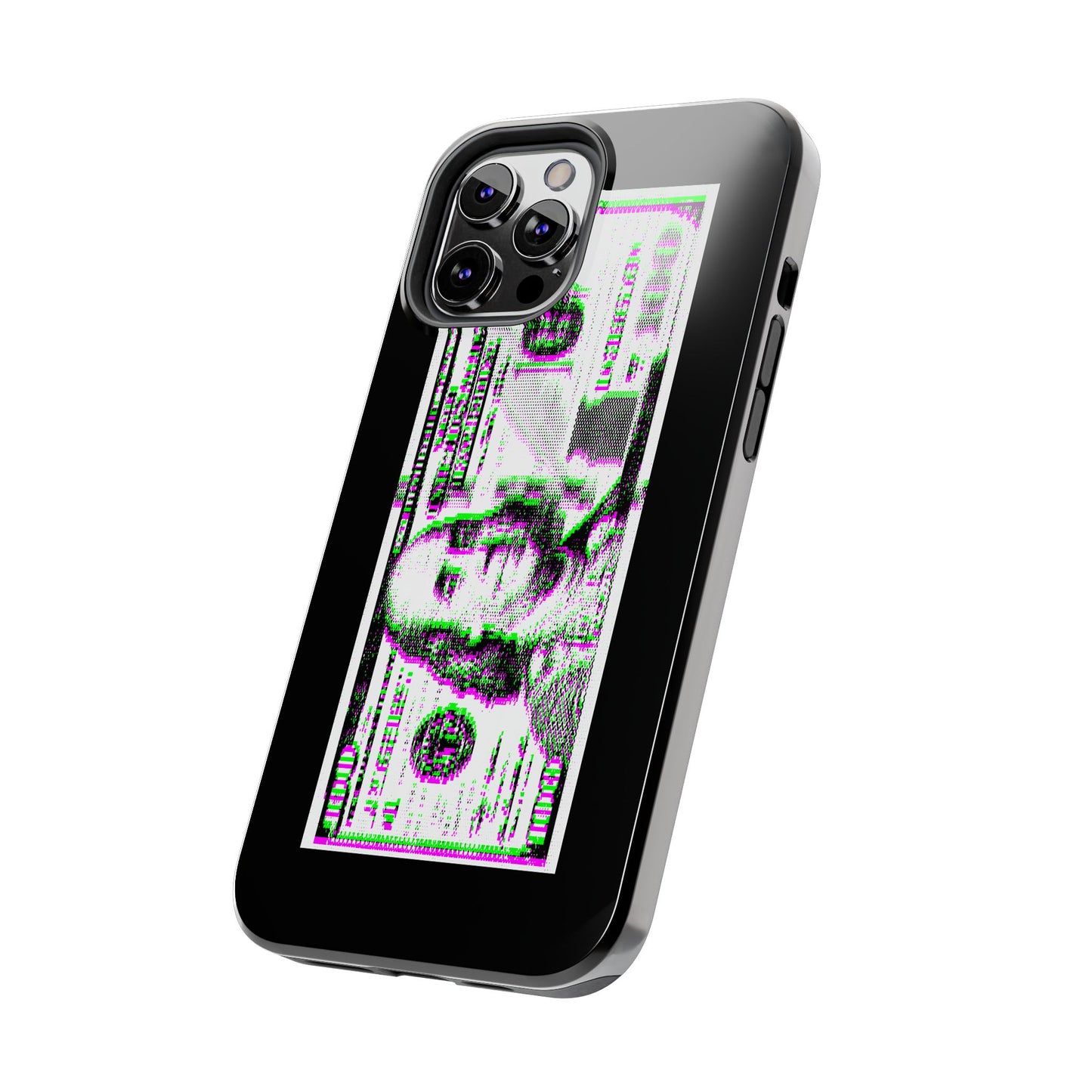 100 Dollars Bill - Green/Magenta Glitch - Phone Case