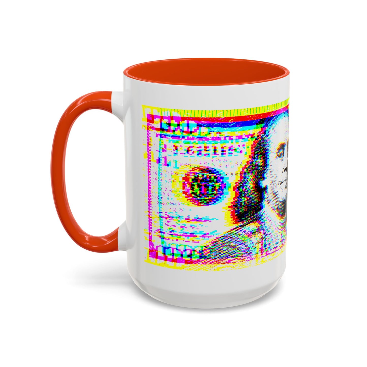 100 Dollars Bill - Neon Color Explosion - Color Accent Mug