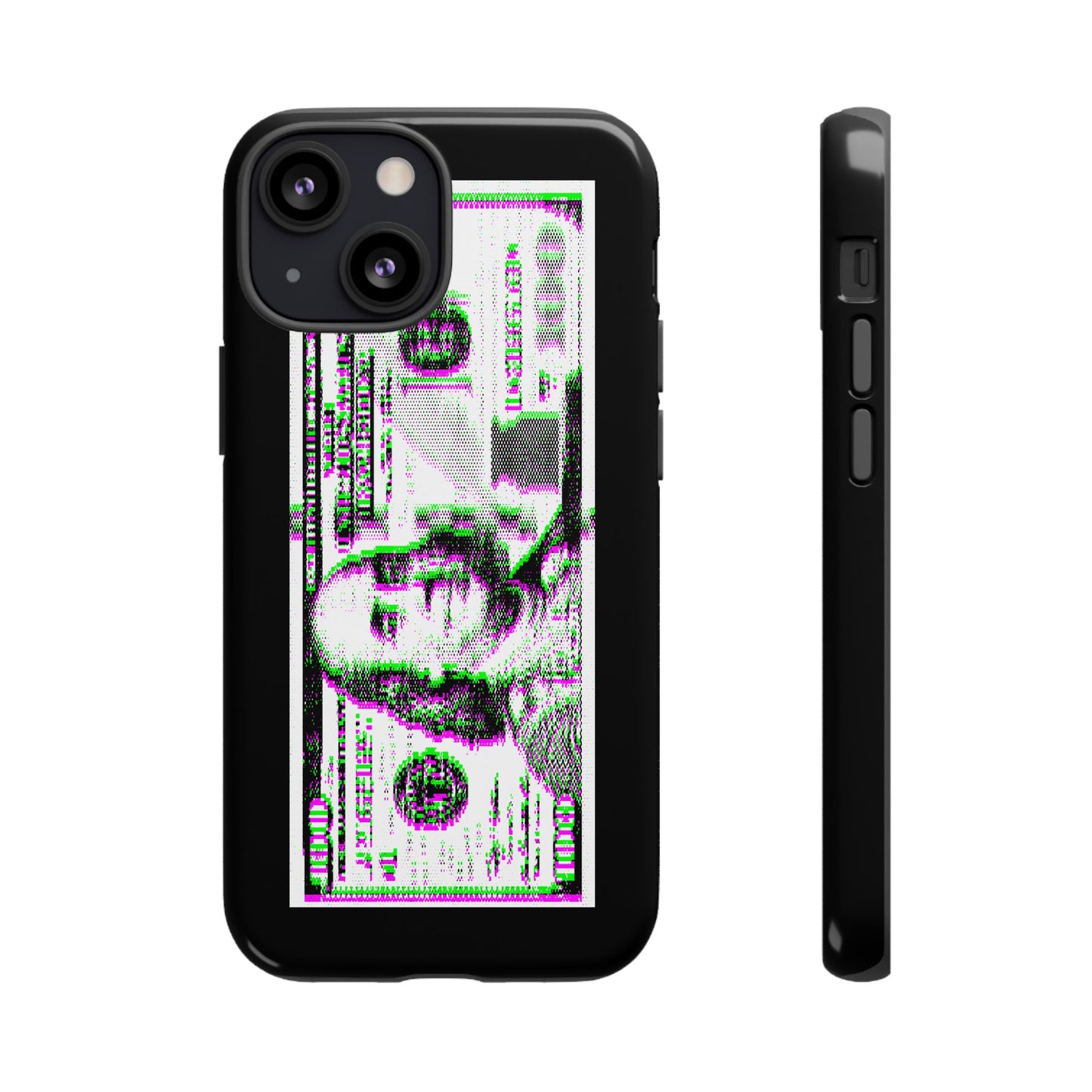 100 Dollars Bill - Green/Magenta Glitch - Phone Case