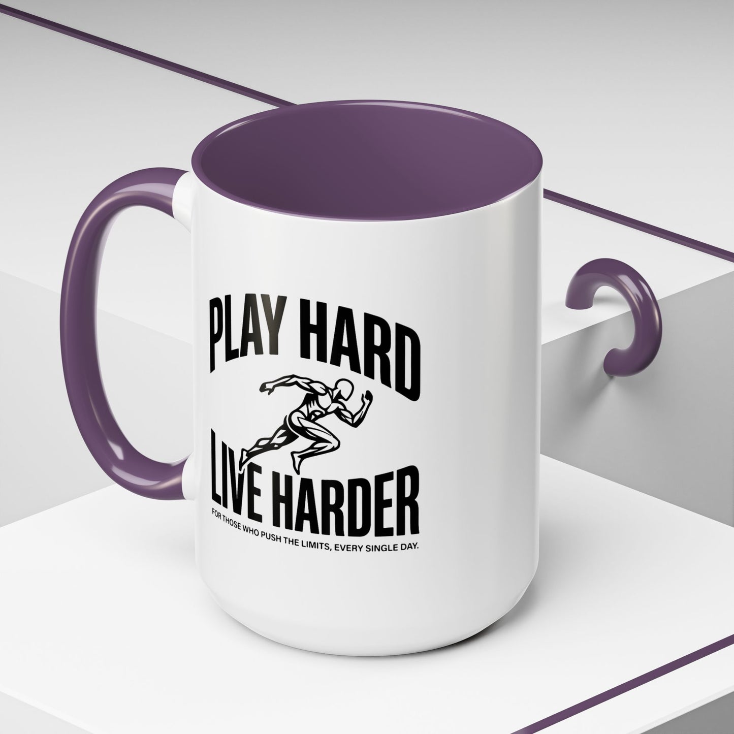 Play Hard / Live Harder - Color Accent Mug
