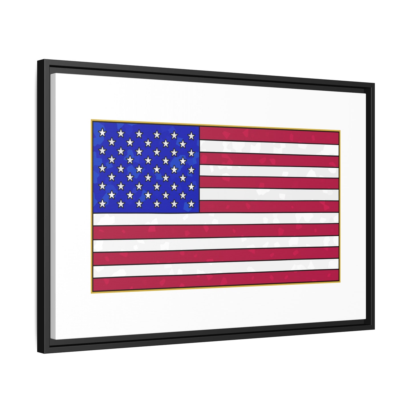 New Glory American Flag (Gold Edge Edition) - Framed Canvas