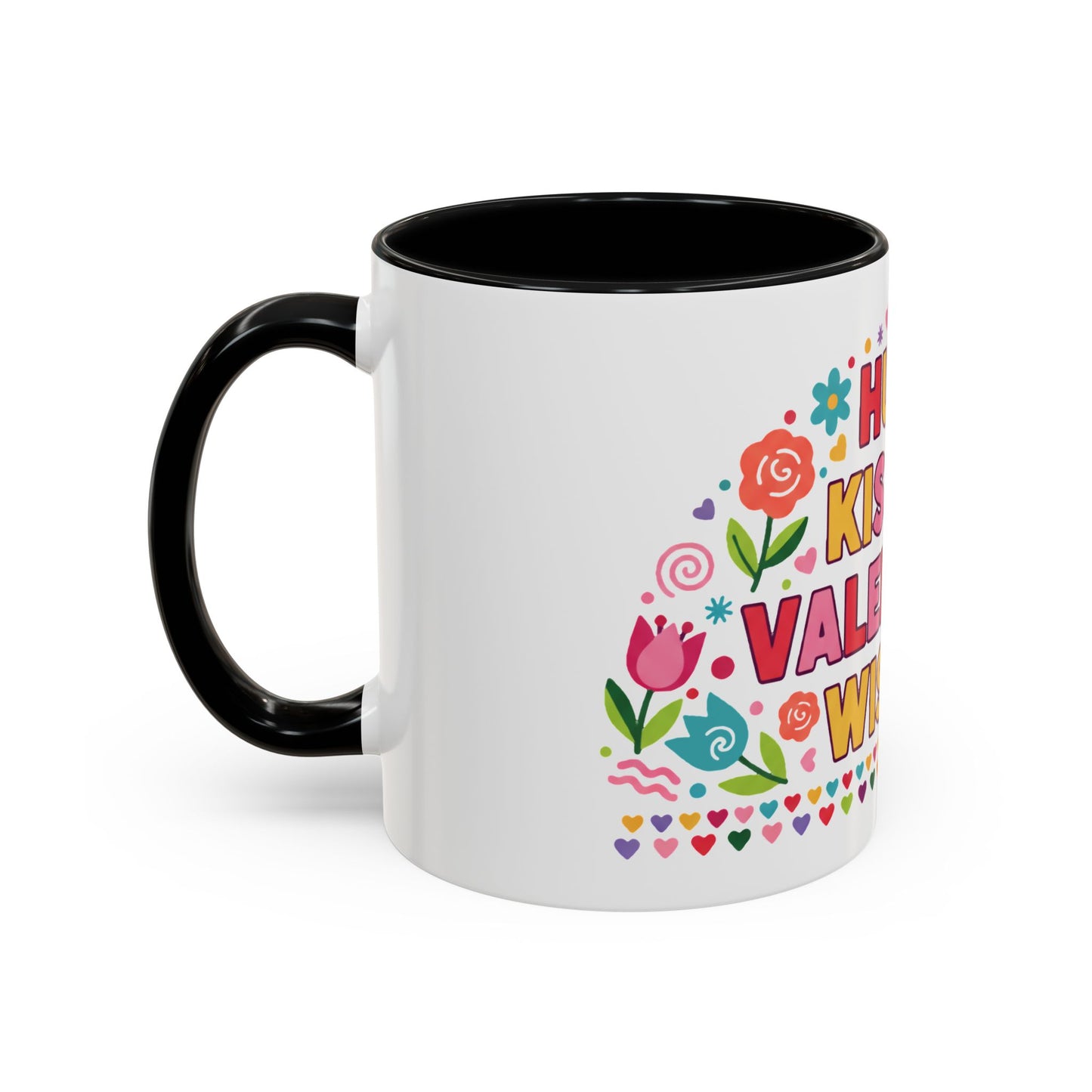 Hugs, Kisses & Valentine’s Wishes - Color Accent Mug