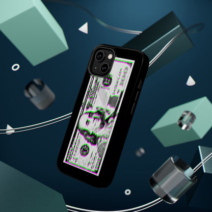 100 Dollars Bill - Green/Magenta Glitch - Magnetic Phone Case