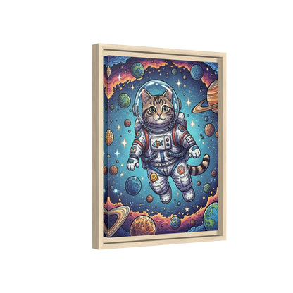 Astronaut Cat - Framed Canvas