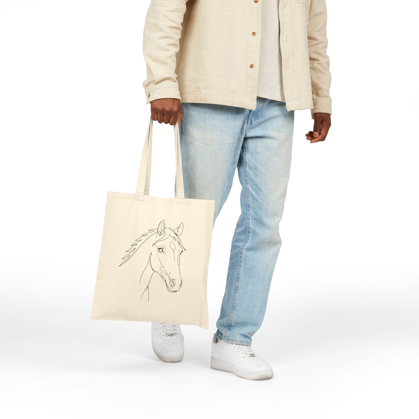 Horse Portrait Sketch - Canvas Tote Bag