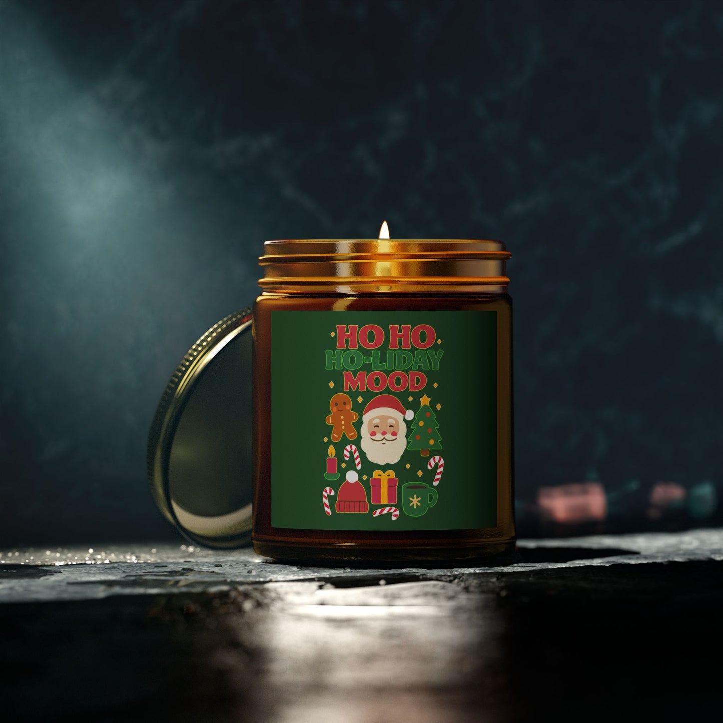 Ho Ho Ho-liday Mood Scented Candle, Coconut Apricot Wax, Relaxing Home Decor, Gift for Xmas Lovers, Cozy Atmosphere, Aromatherapy