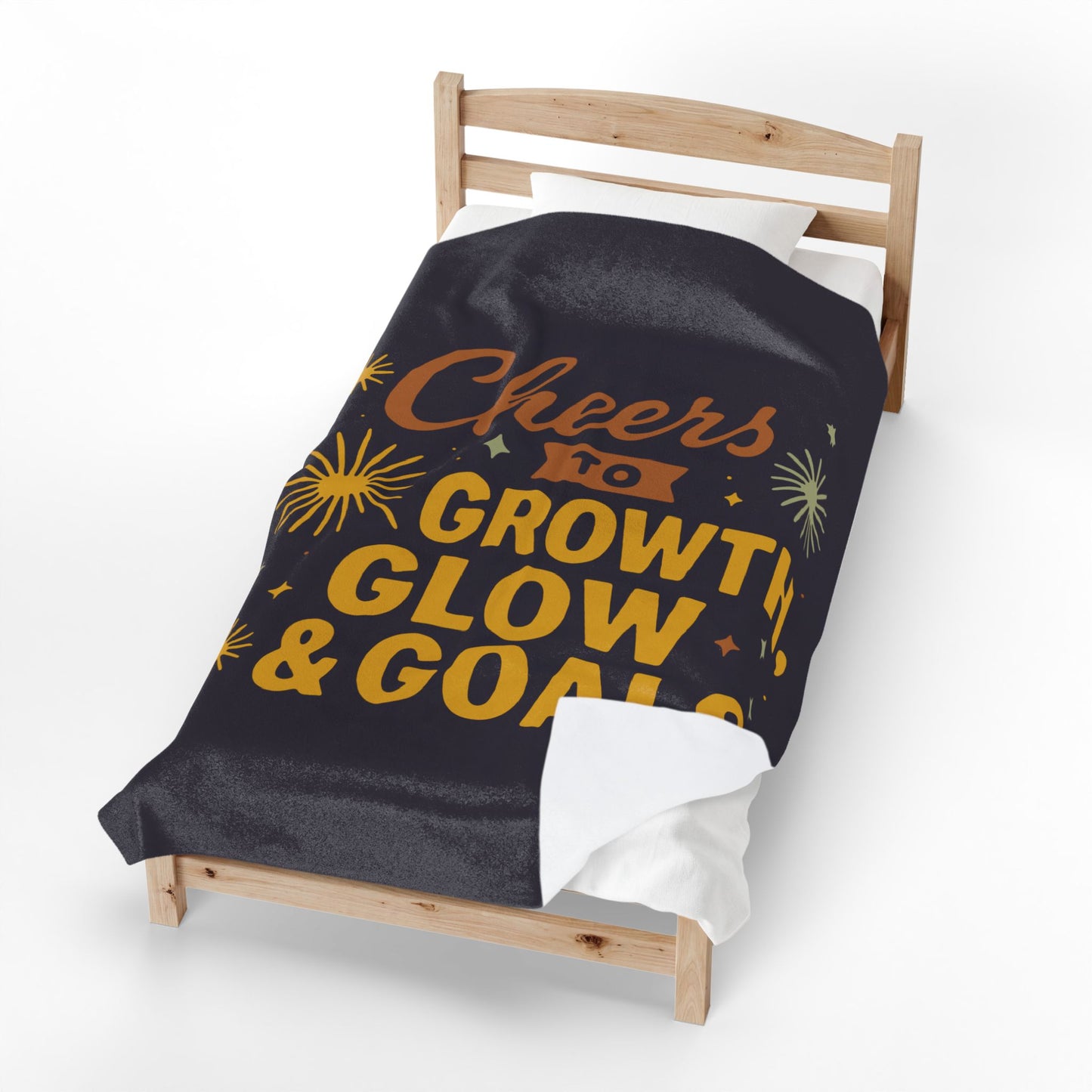 Cheers to Growth, Glow & Goals - Plush Blanket