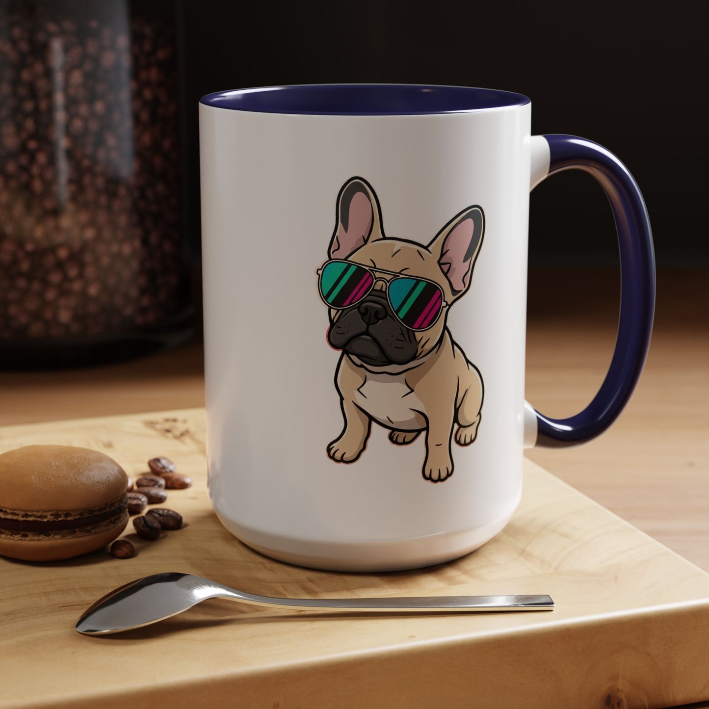 French Bulldog with Sunglasses - Color Accent Mug