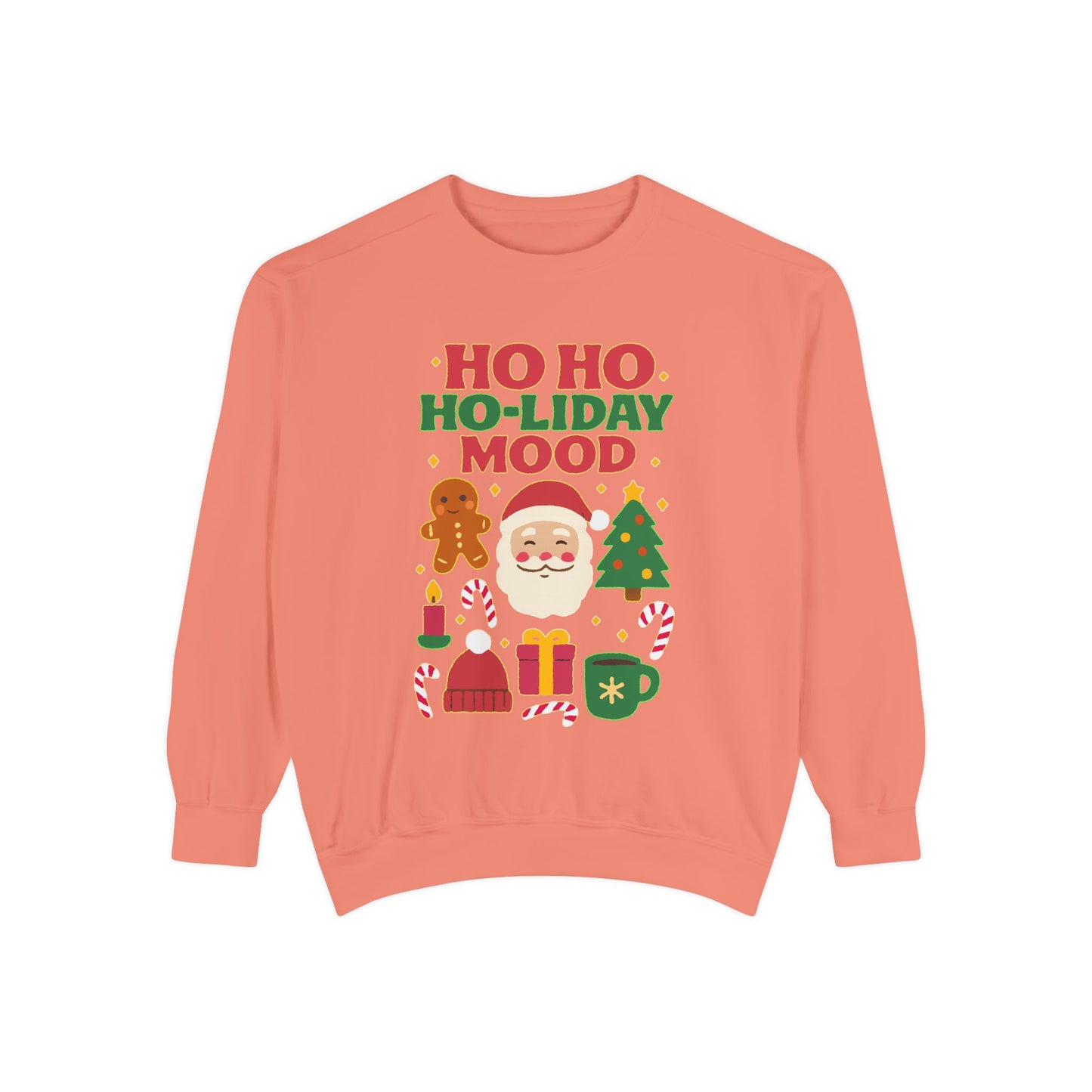 Festive Sweatshirt, Ho Ho Ho-liday Mood, Christmas Gift, Unisex Pullover, Cozy Holiday Wear, Cute Sweater, Winter Apparel