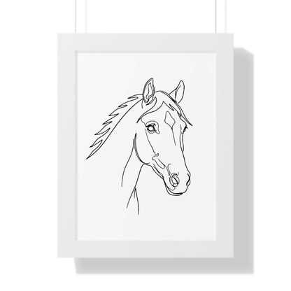 Horse Portrait Sketch - Framed Poster