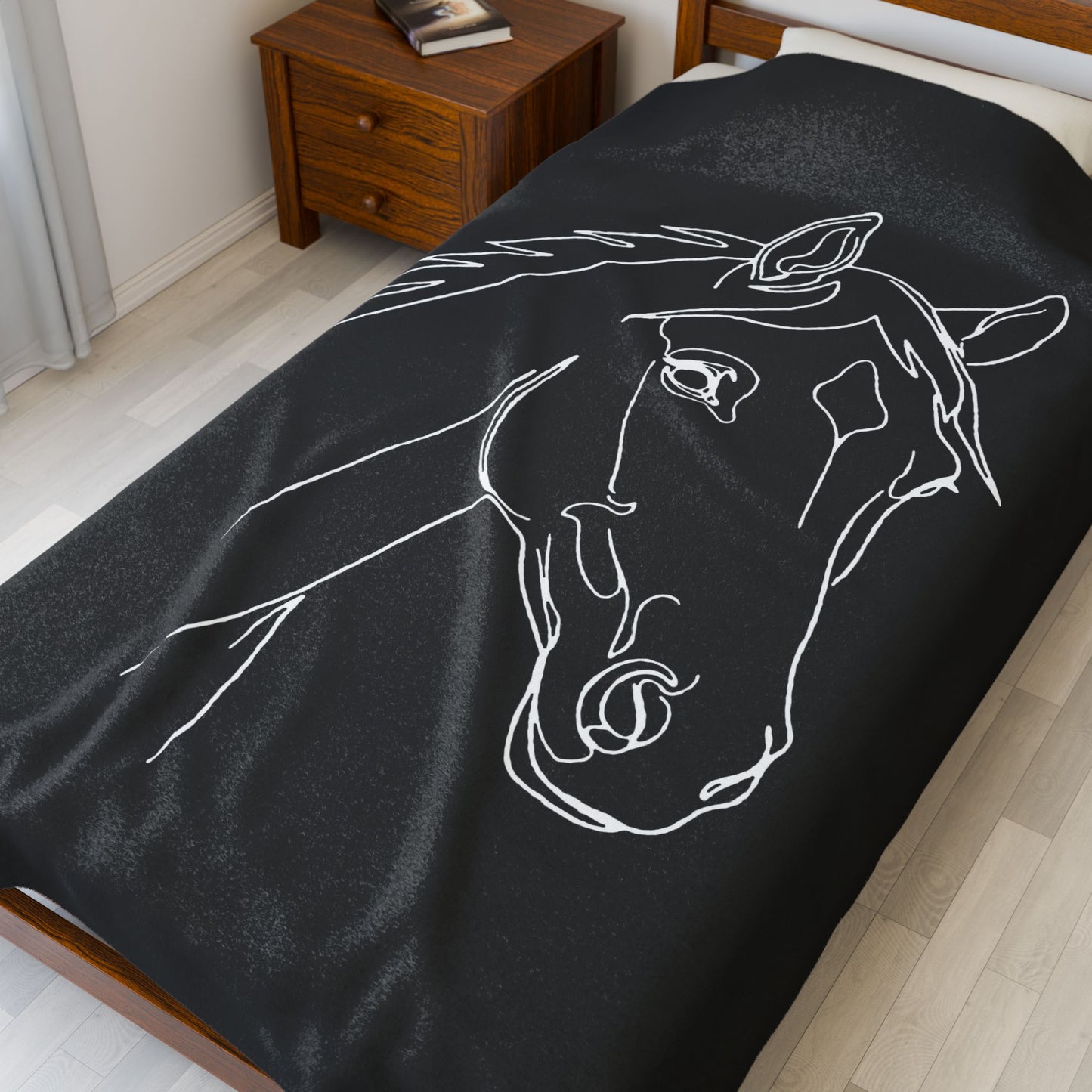 Horse Portrait Sketch - Plush Blanket