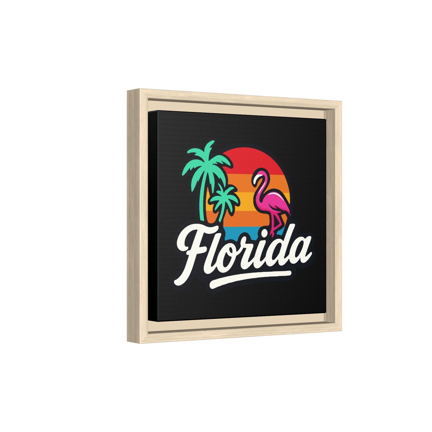 Florida Sunset Palm - Framed Canvas