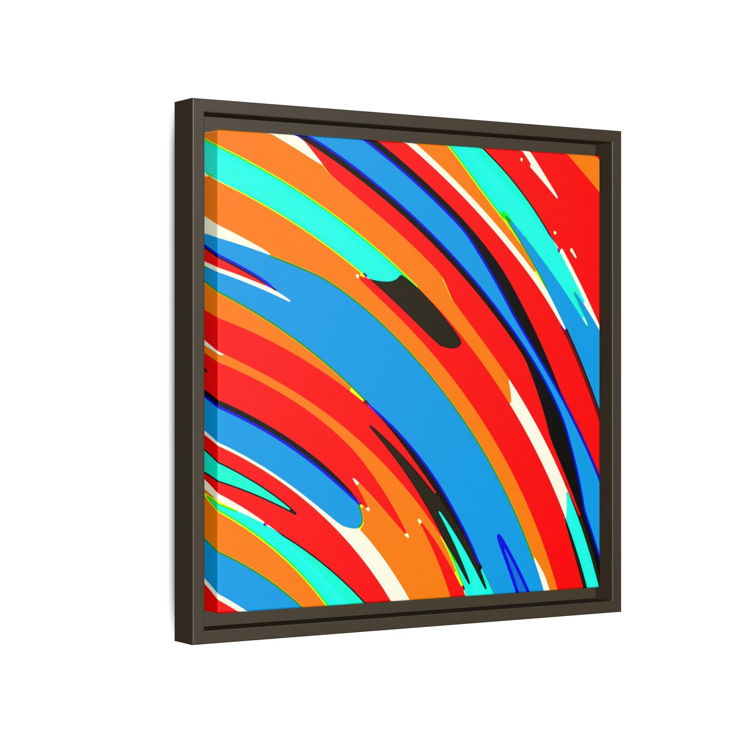 Abstract Rainbow Swirl Arc - Framed Canvas