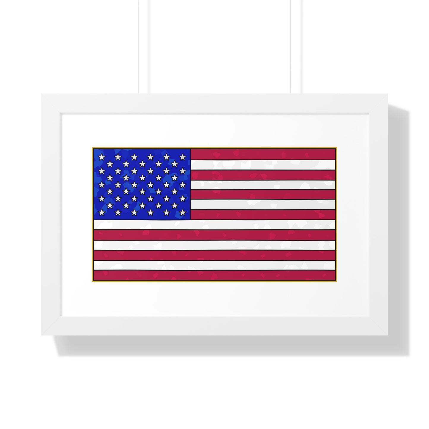 New Glory American Flag (Gold Edge Edition) - Framed Poster