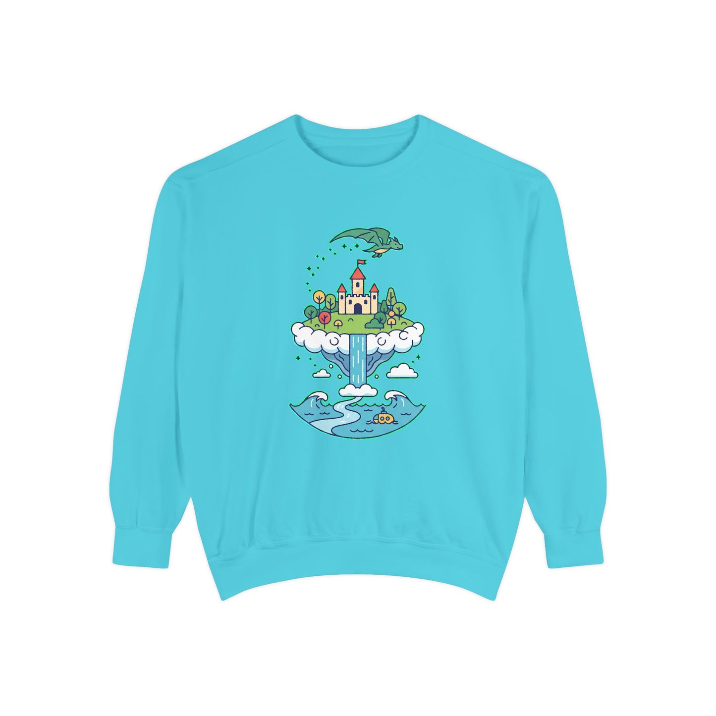 Floating Castle Dragon - Magical Fantasy Island - Sweatshirt