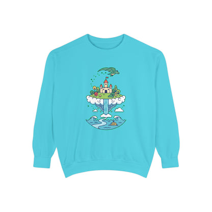 Floating Castle Dragon - Magical Fantasy Island - Sweatshirt