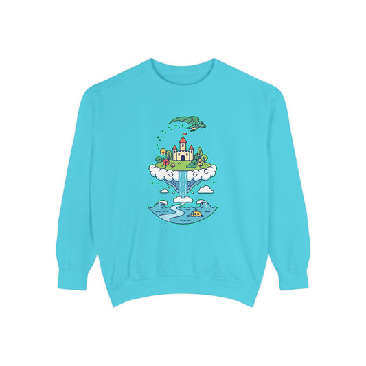 Floating Castle Dragon - Magical Fantasy Island - Sweatshirt